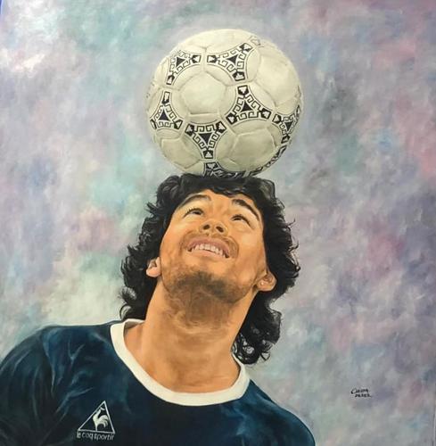 Maradona con la pelota - Digital Art NFT